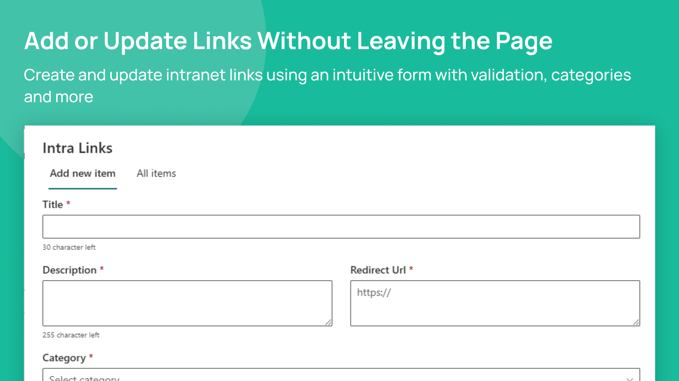 Intra Links – card layout overview