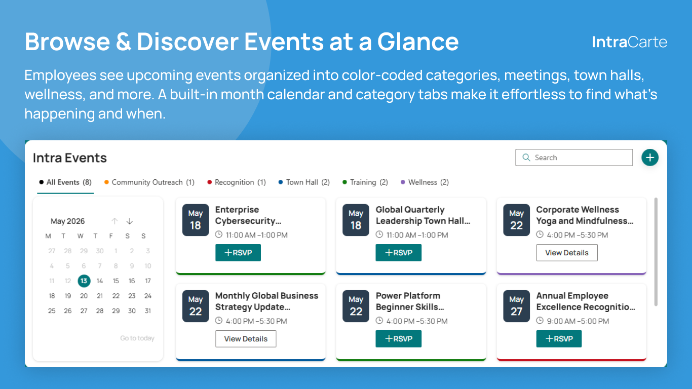 Intra Events screenshot